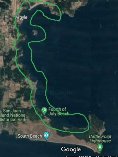 Beginner kayak rental map of Griffin bay