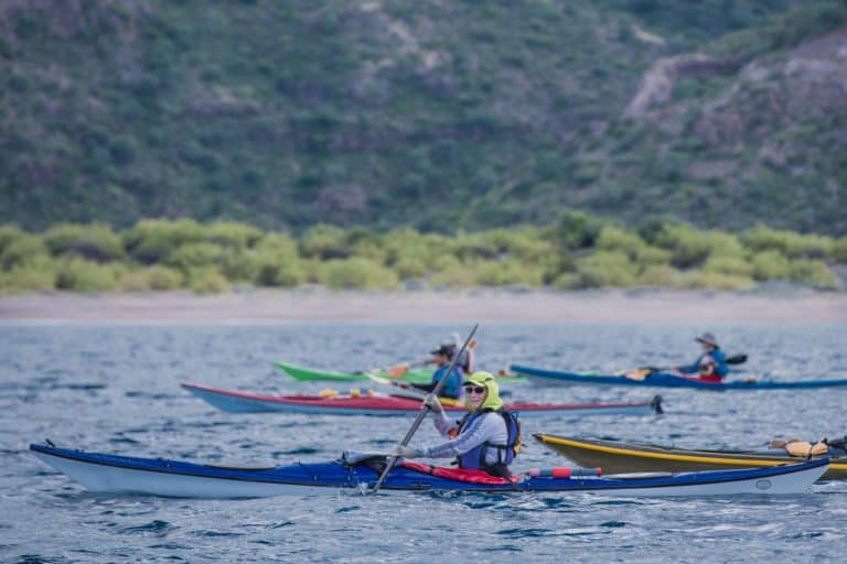 group of kayak renters in baja mexico
